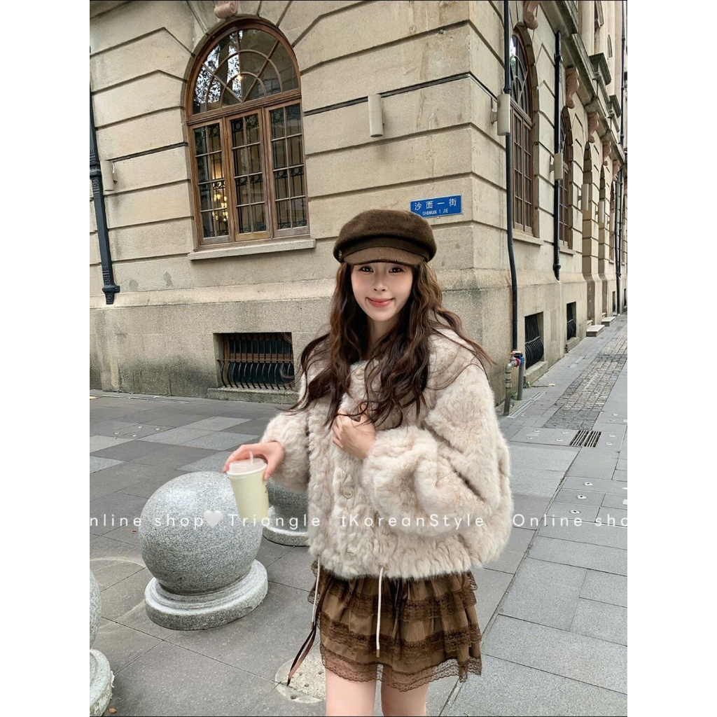 TRIANGLE - Paris Fur Coat (Cân nhắc kỹ, returned is not welcomed)- Áo khoác lông phong cách Pháp dày dặn và cao cấp