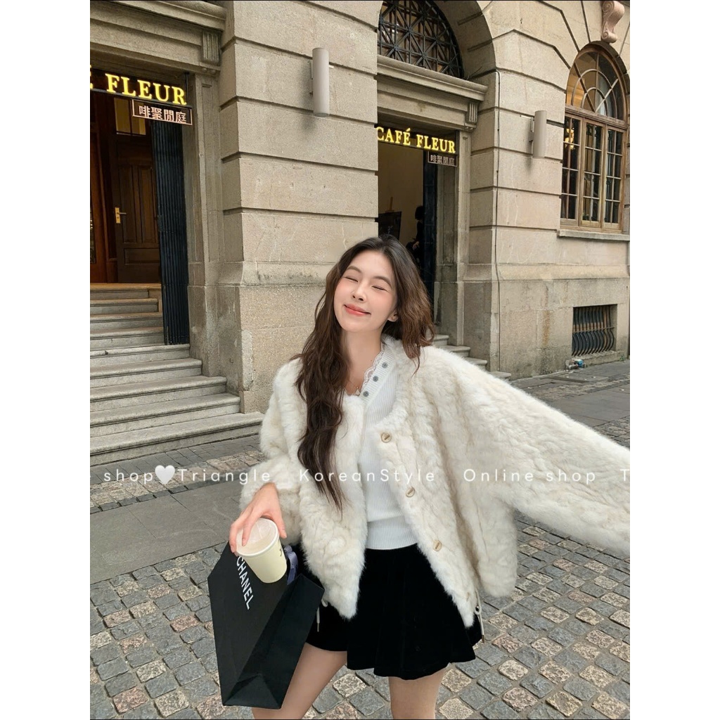 TRIANGLE - Paris Fur Coat (Cân nhắc kỹ, returned is not welcomed)- Áo khoác lông phong cách Pháp dày dặn và cao cấp