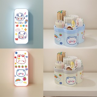 Hộp Đựng Bút Để Bàn Xoay 360 Độ Thiết Kế Bông Hoa 6 Ngăn, Khay Đựng Đồ Văn Phòng Phẩm Để Bàn Đa Năng