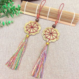 Đồng xu hoa mai thập toàn kiểu dây dệt nhiều màu may mắn- Phụ Kiện Mang May Mắn Phong Thủy