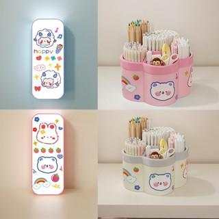 Hộp Đựng Bút Để Bàn Xoay 360 Độ Thiết Kế Bông Hoa 6 Ngăn, Khay Đựng Đồ Văn Phòng Phẩm Để Bàn Đa Năng