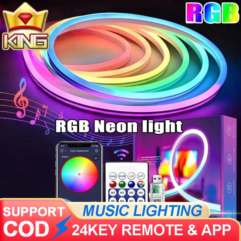 Đèn neon 10M 5V ARGB,Dây đèn neon chạy đuổi ARGB trang trí decor tường phòng ngủ,góc làm việc PC,phòng khách