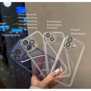 Ốp Điện Thoại Trong Suốt Sang Trọng Cho IPhone 12 13 14 15 16 17 Pro Max Plus Vỏ TPU Mềm Có Bảo Vệ Camera Vỏ Chống Sốc