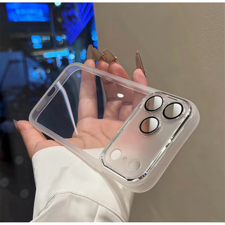 Ốp Điện Thoại Trong Suốt Sang Trọng Cho IPhone 12 13 14 15 16 17 Pro Max Plus Vỏ TPU Mềm Có Bảo Vệ Camera Vỏ Chống Sốc
