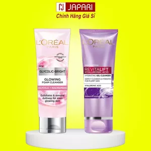 Sữa Rửa Mặt Trắng Da Loreal 100ml CHÍNH HÃNG - Sữa Rửa Mặt Tím/Hồng Dưỡng Ẩm Sáng Da, Srm - Japari