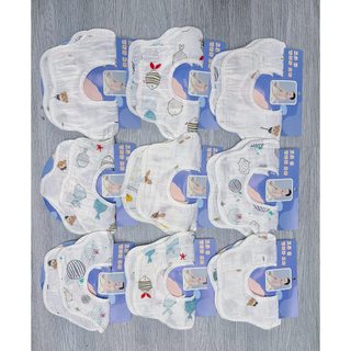 Sét 2 Yếm Xô Tròn Organic 4 Lớp Xoay 360 Độ Mẫu Mới Cho Bé | Minizon Kids