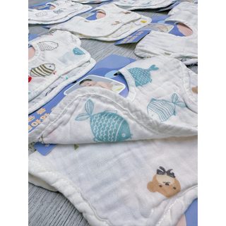 Sét 2 Yếm Xô Tròn Organic 4 Lớp Xoay 360 Độ Mẫu Mới Cho Bé | Minizon Kids