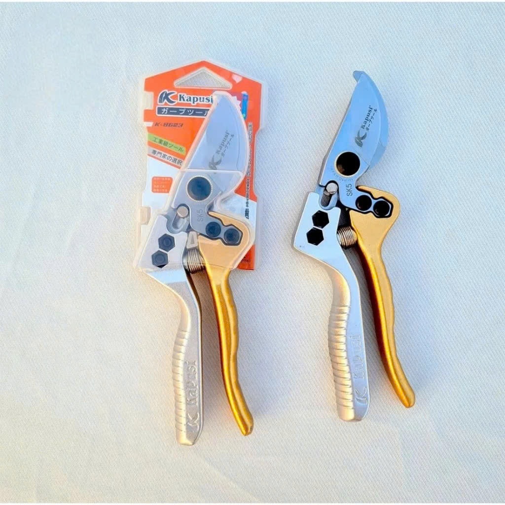 Kéo Cắt Cành Kapusi K-8623 Cao Cấp, Lưỡi Thép SK5 Sắc Bén, Tay Cầm Hợp Kim, Cắt Tỉa Cây Cảnh