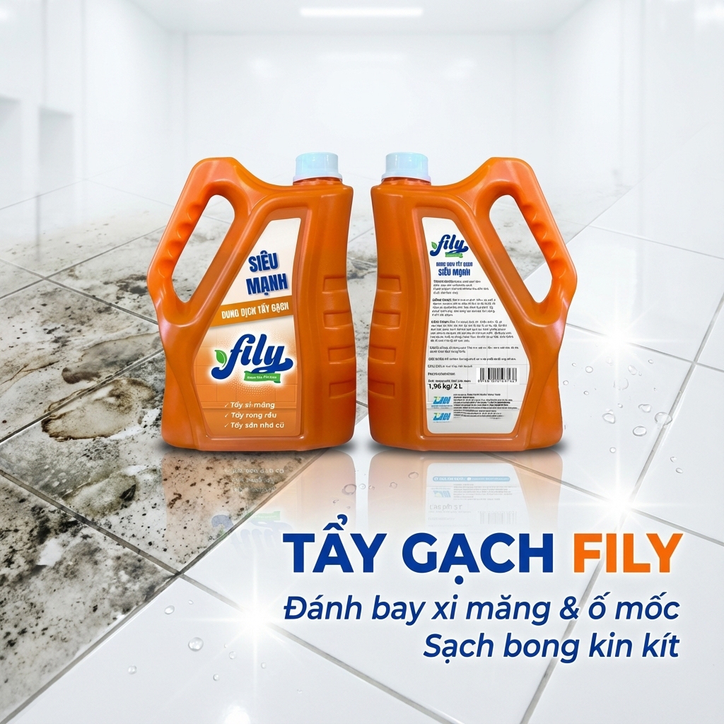 Chất Tẩy Trắng Gạch Rong Rêu Tẩy Xi Măng 2000ml Fily Tẩy Đa Năng Sàn Nhà Cặn Canxi Vết Ố Vàng