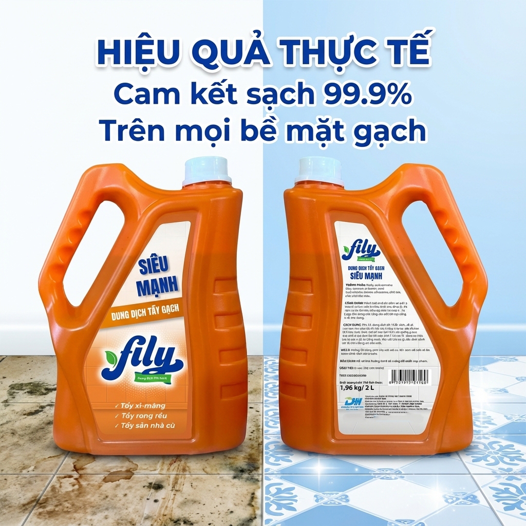 Chất Tẩy Trắng Gạch Rong Rêu Tẩy Xi Măng 2000ml Fily Tẩy Đa Năng Sàn Nhà Cặn Canxi Vết Ố Vàng