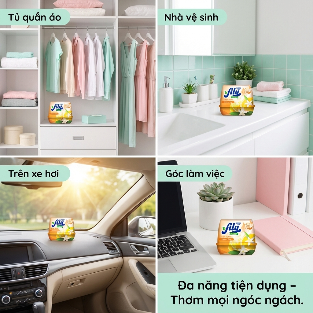 Sáp Thơm Phòng Khử Mùi Đuổi Muỗi Hương Tự Nhiên Fily Sáp Thơm Phòng Ngủ, Nhà Vệ Sinh Ô Tô Tủ Quần Áo