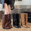 Giày Bốt Dáng Váy Đế Cao Bồi Miền Tây Đế Vuông Có Size Lớn