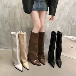Giày Bốt Váy Chất Da Merard Mũi Nhọn, Kiểu Dáng Gợi Cảm Sang Trọng Mẫu Mới (Lùi 1 size)