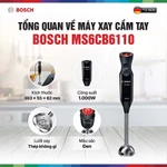Máy Xay Cầm Tay Bosch MS6CB6110 | Tiện Lợi | Công Suất 1000W | Lưỡi Dao Thép Không Gỉ | Hàng Chính Hãng | BH 2 Năm — ảnh 3