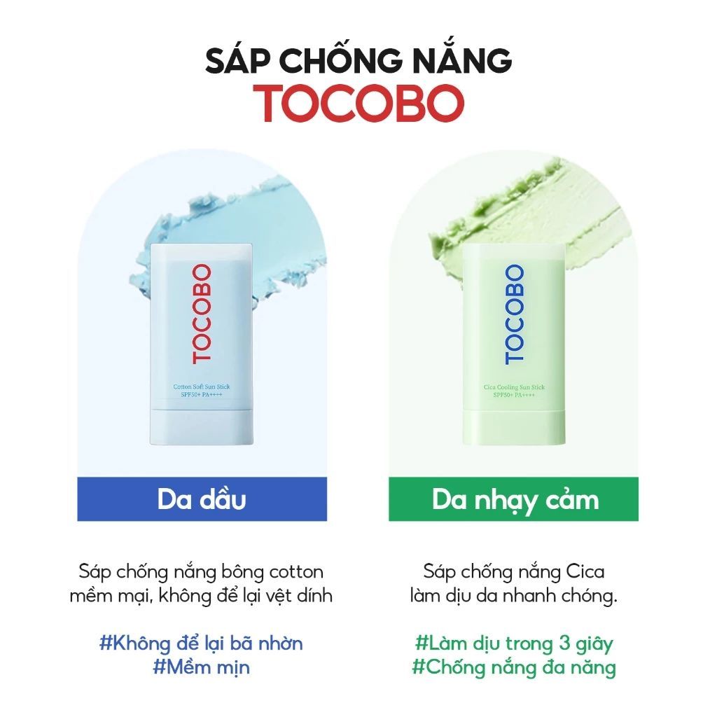 [KOL] Minisize Sáp chống nắng cấp ẩm dịu da Tocobo Cotton Soft Sun Stick SPF50 PA++++ 11g