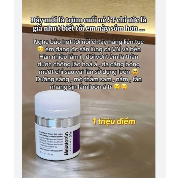 Kem dưỡng hỗ trợ giảm nám Melatonin 5% Maxclinic| Hàng công ty