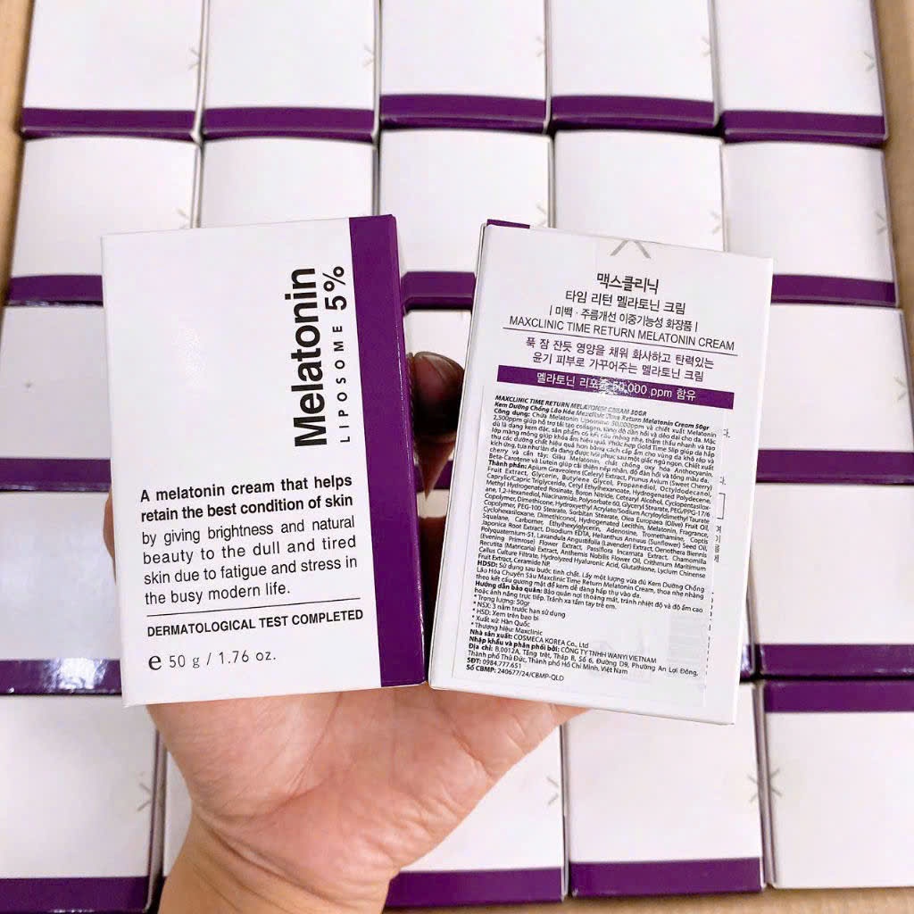 Kem dưỡng hỗ trợ giảm nám Melatonin 5% Maxclinic| Hàng công ty