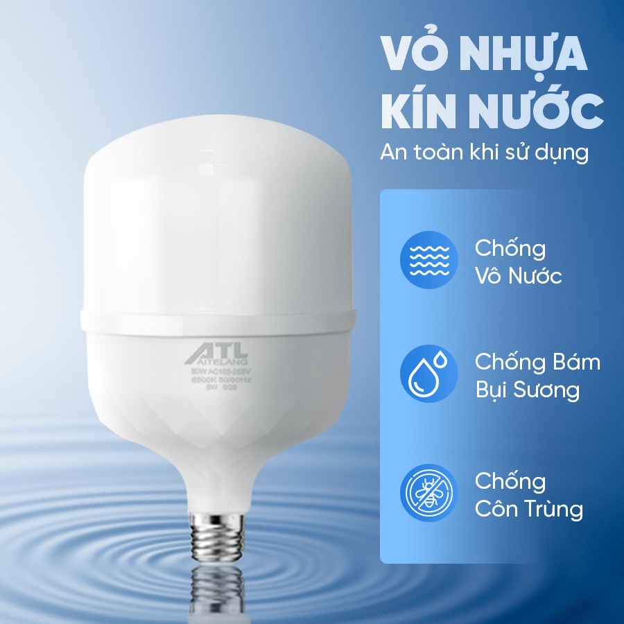 Bộ 6 bóng đèn led ATL bulb trụ kim cương 20W-60W, combo 6 bóng đèn led trụ chống nước,ánh sáng trắng
