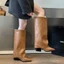 Giày Bốt Dáng Váy Đế Cao Bồi Miền Tây Đế Vuông Có Size Lớn