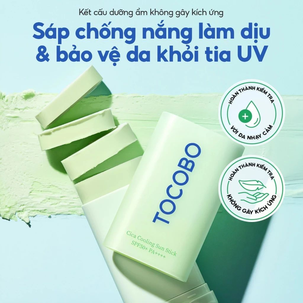 [KOL] Minisize Sáp chống nắng dịu da Cica Tocobo Cooling Sun Stick SPF50+ PA++++ 11g