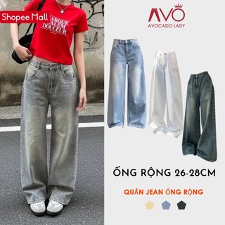 Quần Jean Nữ Wash Màu GRIND RETRO AVO AVOCADO Ống Rộng Suông Cạp Cao Tôn Dáng