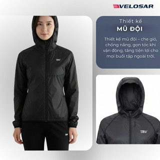 Áo Jacket FW Thể Thao Nữ VELOSAR RJK-20003 – Siêu Nhẹ – Trượt Nước – Chắn Gió