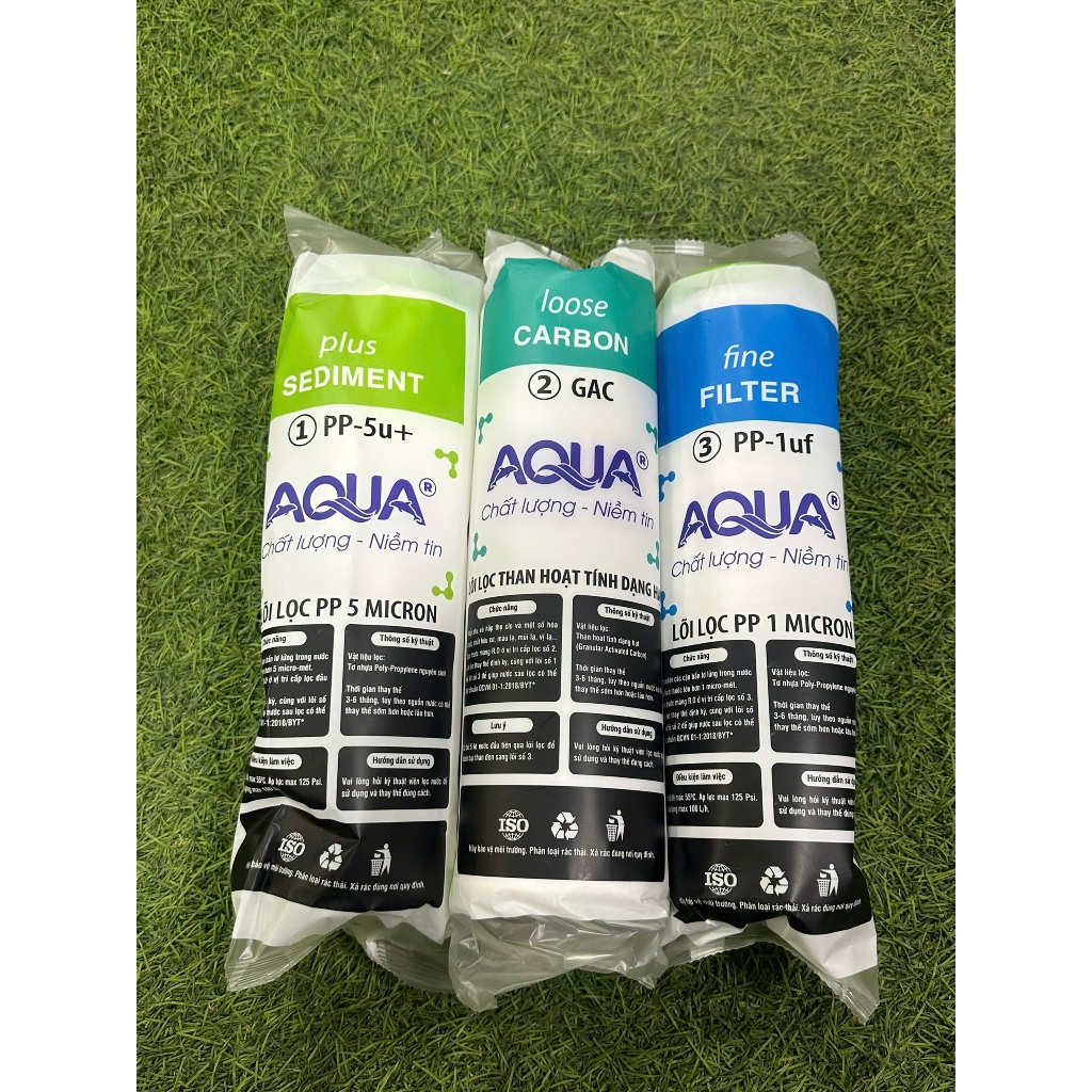 Combo 3 lõi lọc thô 123 AQUA chính hãng giá rẻ