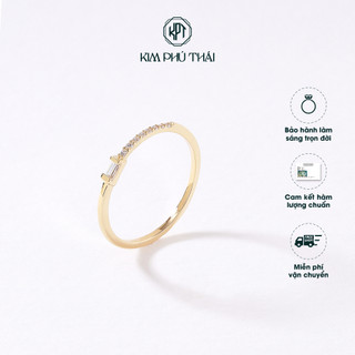 Nhẫn Nữ KIM PHÚ THÁI Vàng 10K Thiết Kế Đá Chữ Nhật – NV12