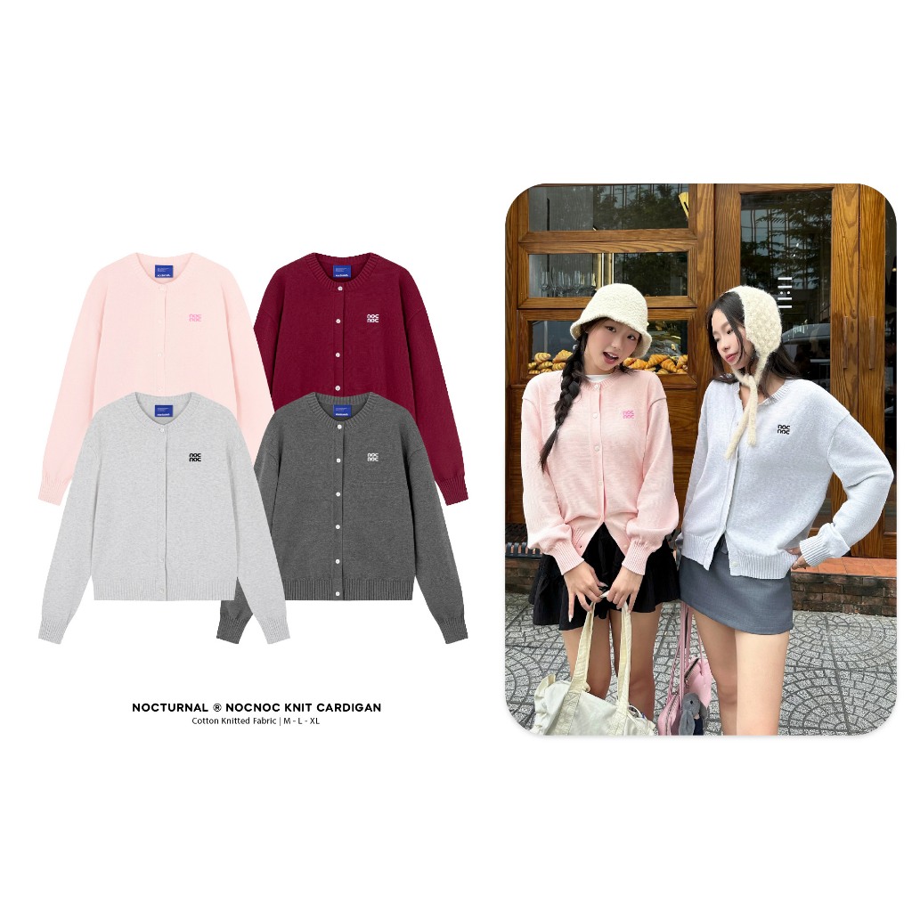 Áo Cardigan Len Dệt Kim Form Ôm Nocturnal Nocnoc Knit Cardigan Cotton Cao Cấp Nam Nữ Unisex Localbrand | BigBuy360 - bigbuy360.vn