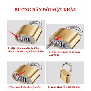 AIMVUKES Ổ Khoá Số Khoá Mật Khẩu Cao Cấp Chống Đập Chống Nước Hiệu Quả màu vàng.