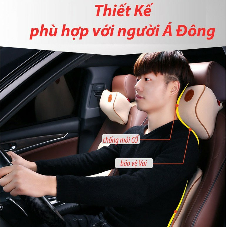 Gối Tựa Đầu Và Tựa Lưng Ô Tô Cao Su Non Nỉ Êm Ái Giảm Đau Mỏi Lưng Cổ Vai Gáy Khi Tựa Lưng Văn Phòng Ngồi Lái Xe Lâu