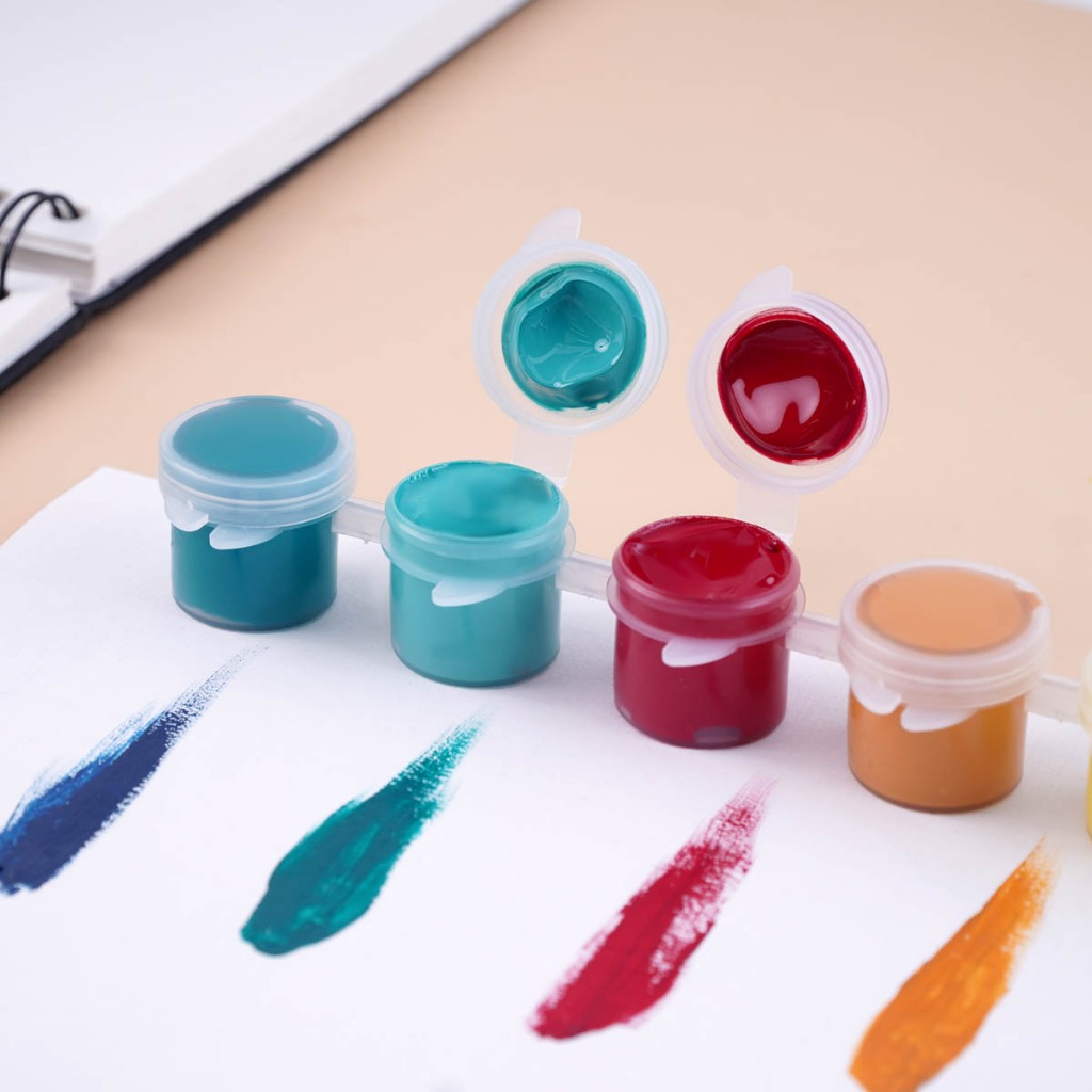 Màu Nước Poster 5ml 6-12 Màu, Màu Chuẩn, Độ Bám Giấy Tốt, Khô Nhanh, Mịn, Tô Tượng An Toàn Cho Người Dùng M70021/M70023