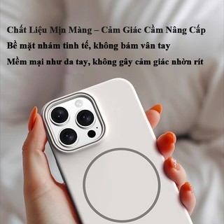 Ốp lưng iPhone mềm mịn chống sốc hỗ trợ từ tính cho iPhone 14 15 16 17 Pro Max 14 15 16 Plus 17 Air