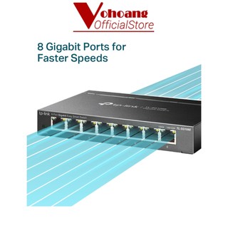 TP-Link SG108E Switch chia 8 cổng Gigabit Easy Smart, Vỏ kim loại bền bỉ, Thiết kế chuyên nghiệp, Quản lý thông minh