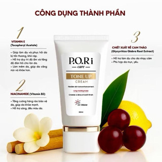 KEM CHỐNG NẮNG TÍM TONE UP - nâng tone, kìm vàng cho da P.O.RI Skin 60ml