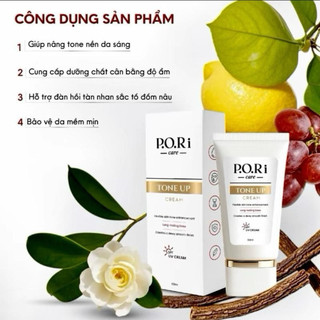 KEM CHỐNG NẮNG TÍM TONE UP - nâng tone, kìm vàng cho da P.O.RI Skin 60ml