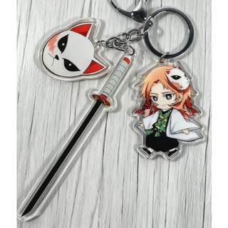 Móc Khóa Acrylic Anime kèm Thanh Kiếm, Mặt Treo Túi (Bag Charm) Tanjiro Nezuko Zenitsu