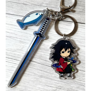 Móc Khóa Acrylic Anime kèm Thanh Kiếm, Mặt Treo Túi (Bag Charm) Tanjiro Nezuko Zenitsu