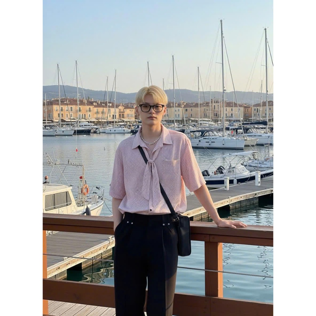 Áo Sơ mi tay ngắn Cà vạt HITCH Style Hàn CVCVNI Unisex