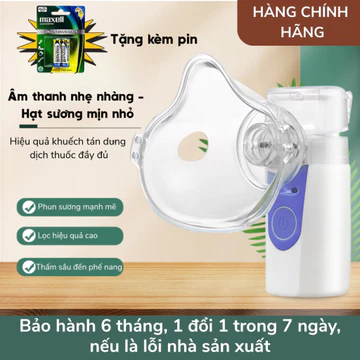 Máy xông mũi họng Mesh ( tặng kèm pin ) – Hỗ trợ giảm viêm mũi, hen suyễn, viêm phế quản, Xông họng cho bé & người lớn.