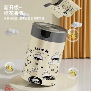 Cuộn 100 túi rác LUCK hoạ tiết hoạt hình hương hoa khử mùi