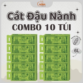 (combo 10 túi 6L) cát đậu nành hương hoa nhài. cát sinh học tự nhiên ,an toàn ,tiện lợi