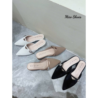 Dép Sục Cao Vuông Dây Tag Đá Miao Hàng Nhập QC Fullbox Mieo Shoes D3099 D3100 D3101