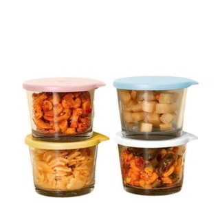 Hũ Thủy Tinh, Lọ, Hộp Thủy Tinh Đựng Thực Phẩm Nắp Ấn Mang Đi, Để Tủ Lạnh Dung Tích 260ml