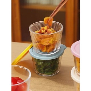 Hũ Thủy Tinh, Lọ, Hộp Thủy Tinh Đựng Thực Phẩm Nắp Ấn Mang Đi, Để Tủ Lạnh Dung Tích 260ml