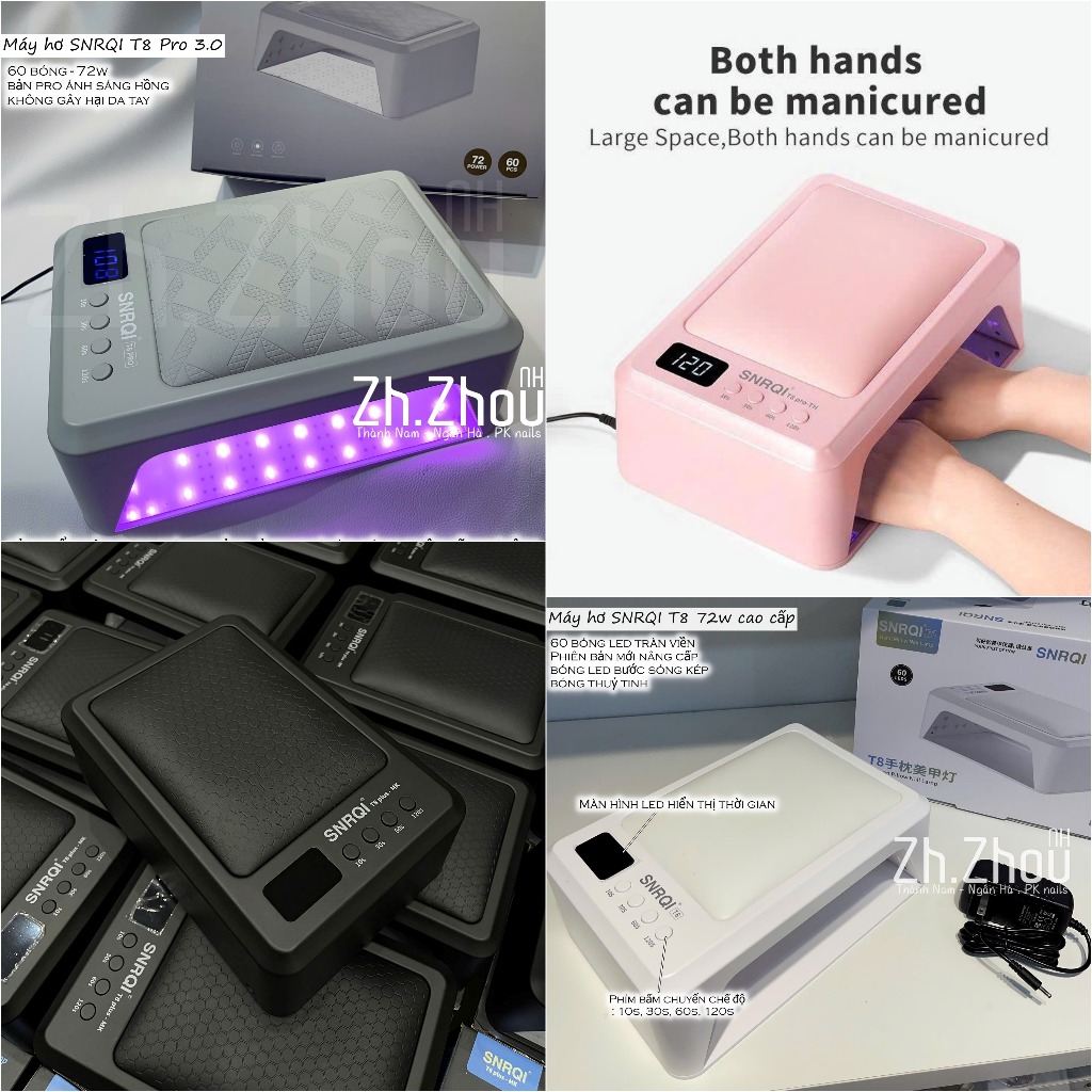Máy Hơ T8 - 72W,máy hơ L6, máy hơ SNRQI cao cấp,máy hơ t8 bản nâng cấp, phụ kiện nail chính hãng