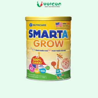 Sữa công thức Nutricare Smarta Grow, hỗ trợ phát triển hệ xương, trí não, tiêu hóa và miễn dịch