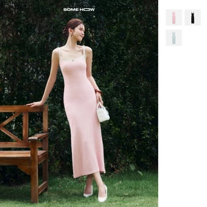 Đầm Dài Nữ Column Strap Basic, Chất Vải Thun Len Đan Lưới Thoải Mái, WDD079 SOME HOW STORE
