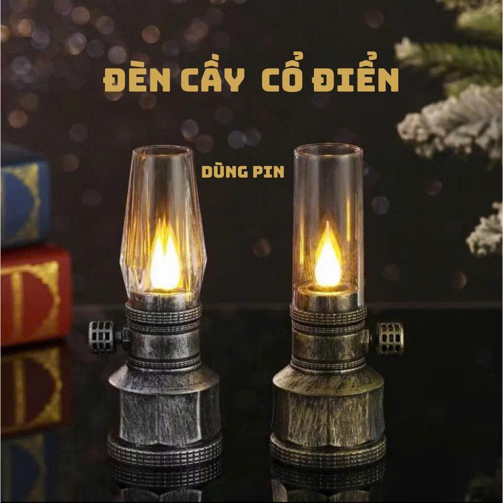 Đèn Cầy Đèn Dầu Nến GIẢ Cổ Điển -Dùng Pin Thiết Kế Cổ Điển Trang Trí Đèn Thờ,decor