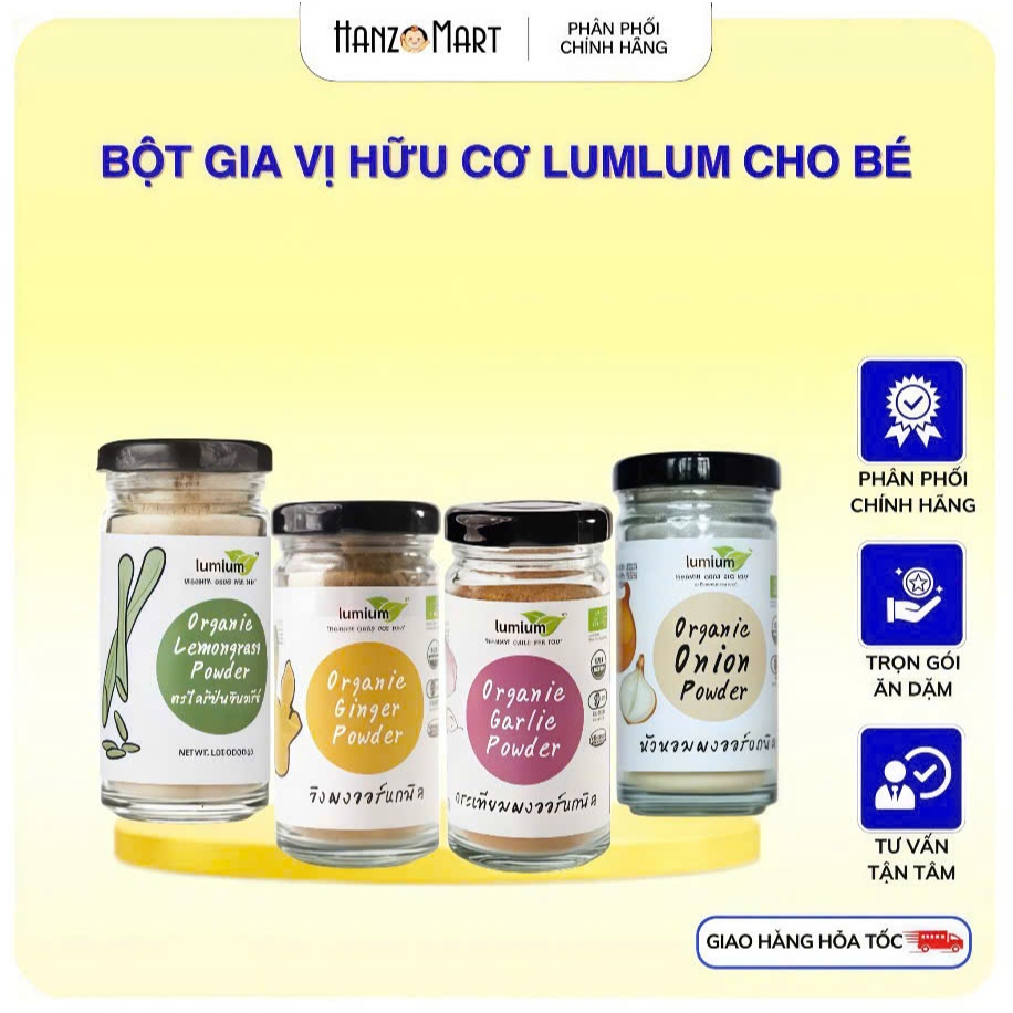 Bột Gia Vị Hữu Cơ Lumlum 30g (Sả, Nghệ, Riềng, Ớt, Tỏi,..)Tự Nhiên, Sạch - hanzo2009